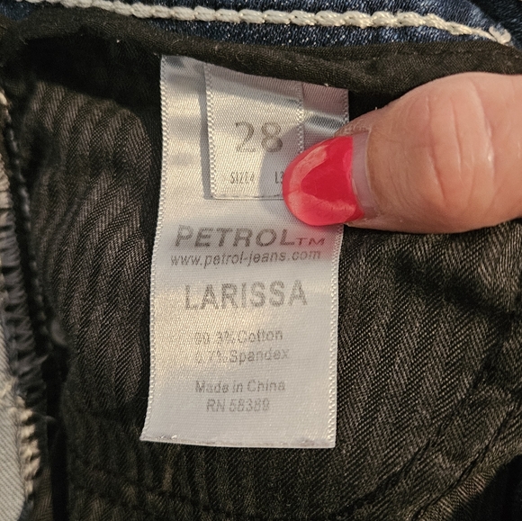 Petrol bootcut jeans with embroidered pink flowers skull and lizard size 28 - Picture 8 of 10